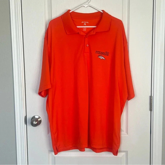 Men’s Denver Broncos Antigua Suoer Bowl 50 Champions Polo Shirt Size 3X - Picture 2 of 11